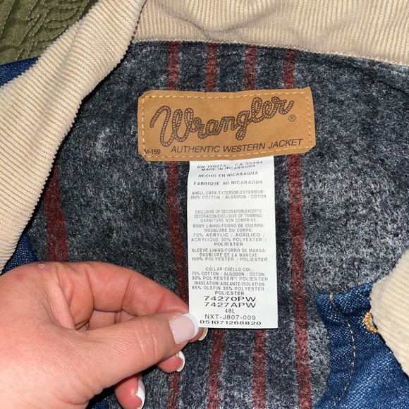 Wrangler Blue and Cream Western Jacket - Picture 1 of 6